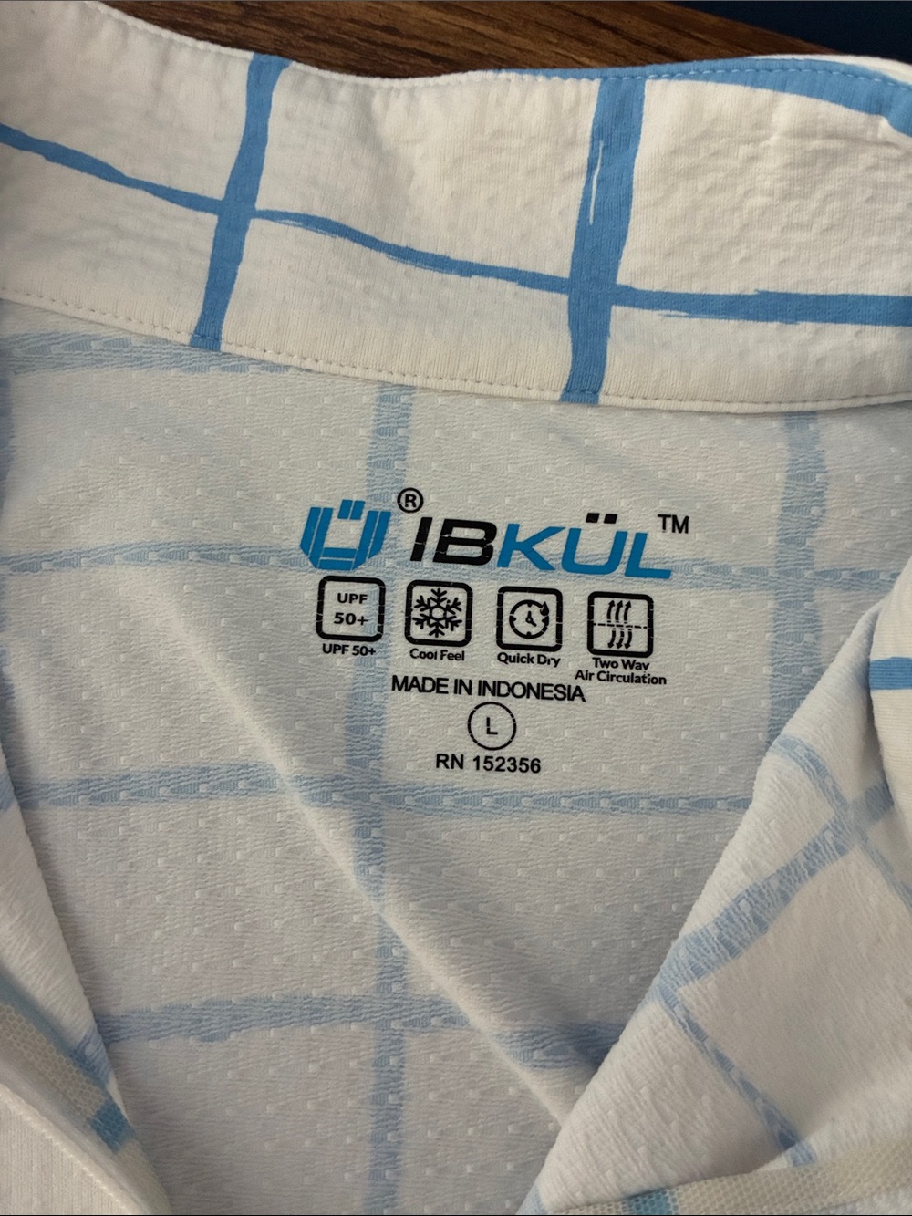 IBKUL Blue Grid Quarter-Zip Top - Picture 5 of 6